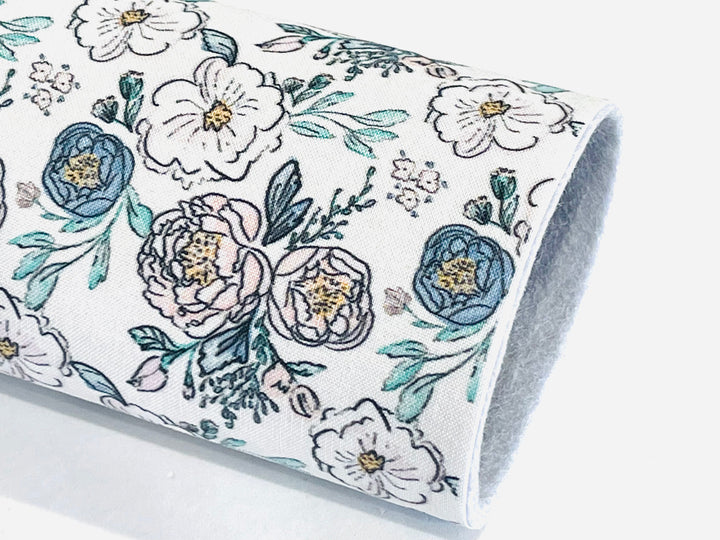 Sweet Periwinkle Rose Floral Artisan Fabric Felt Sheet