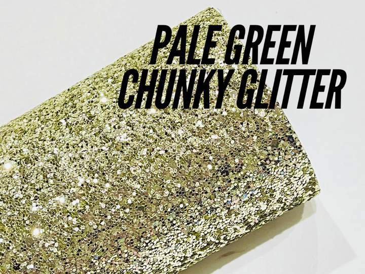 Feuille de tissu à grosses paillettes vert pâle