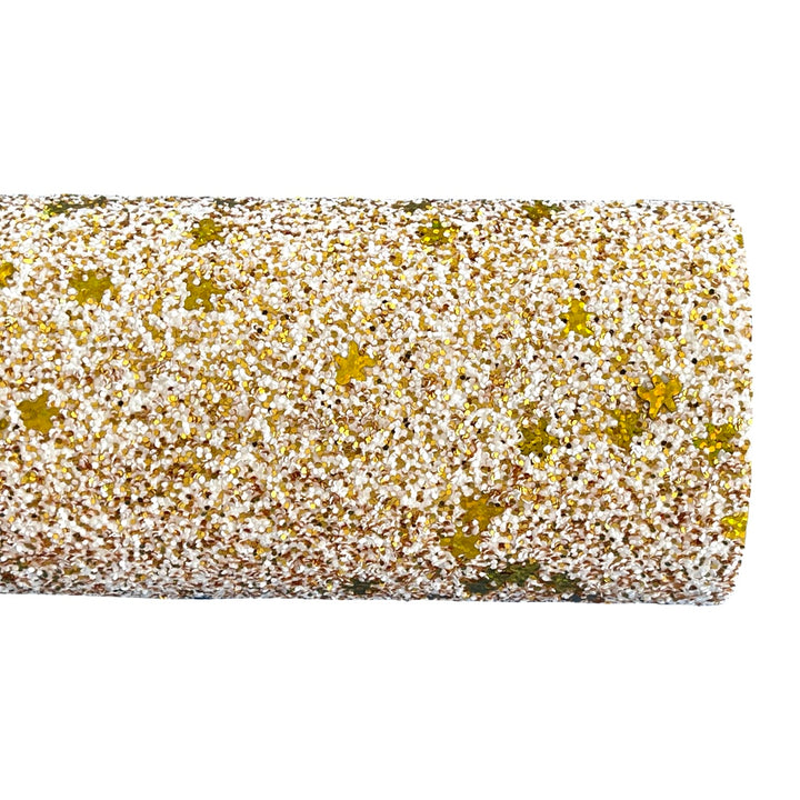 White Gold Gingerbread Man Glitter with Felted Reverse