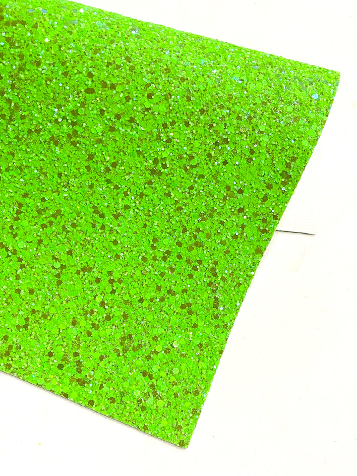 Cuir à grosses paillettes vert fluo - Ultimate Neon Rainbow
