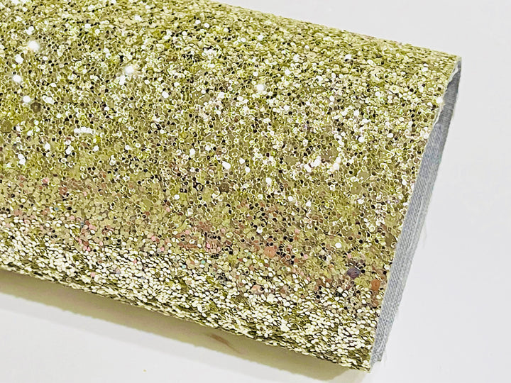 Feuille de tissu à grosses paillettes vert pâle