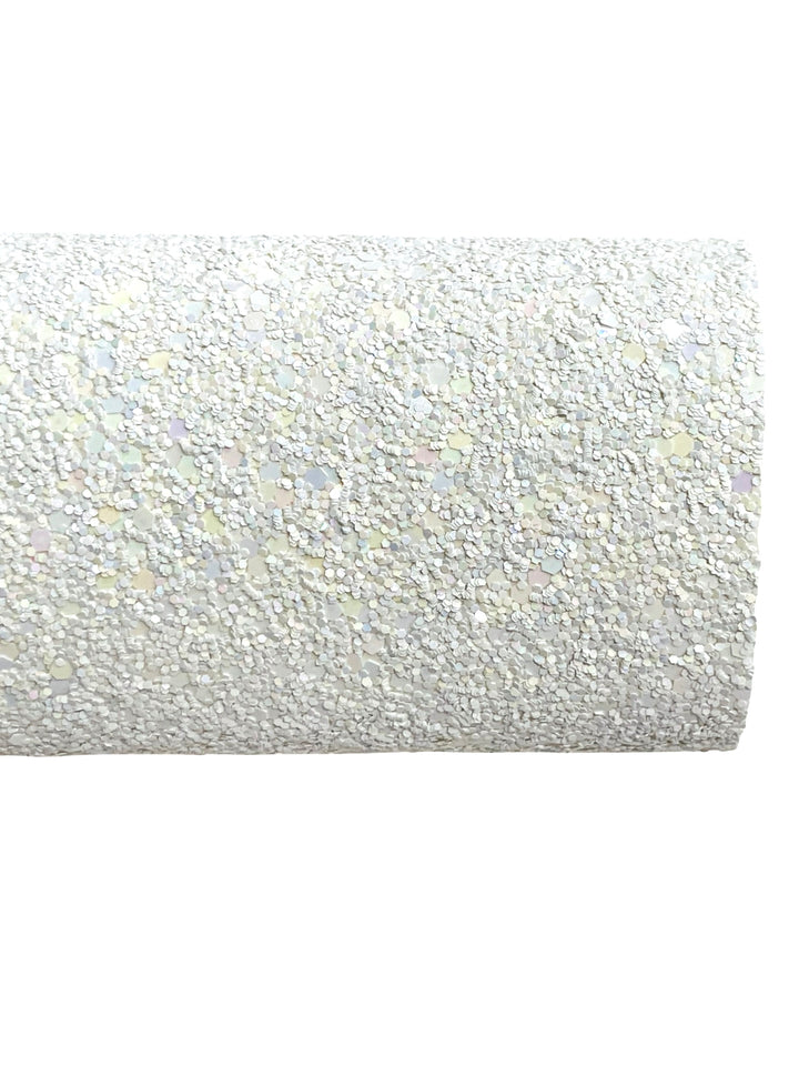 Pastel White Glitter Fabric - now with white felt rear