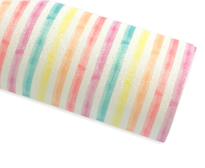 Pastel Stripes Fine Glitter Fabric Sheets