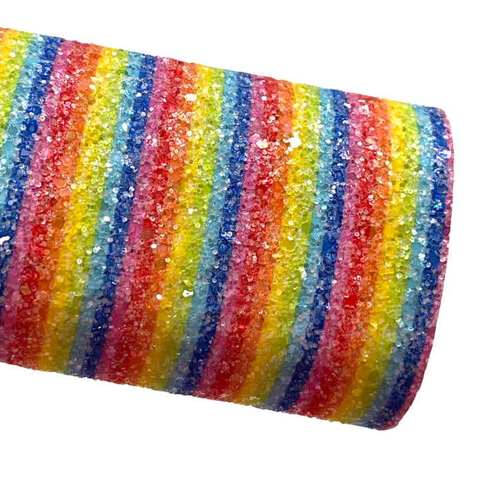 Bright Striped Premium Chunky Glitter with felt rear