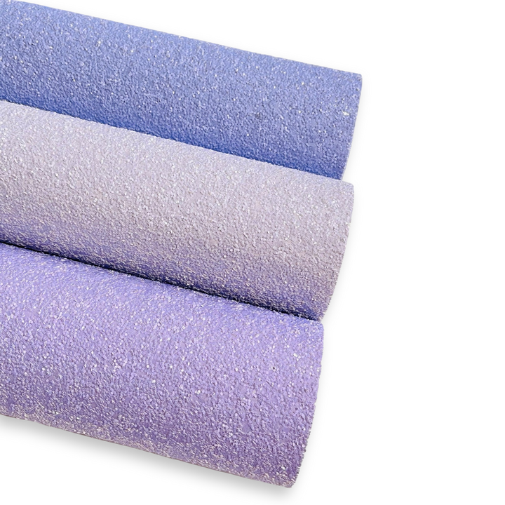 Purple Chunky Glitter Leather Sheets - 3 x A4 Sheet Bundle