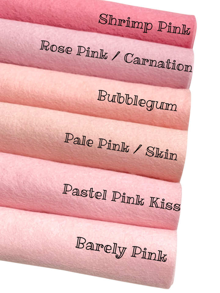 Pink Frenzy Bundle Feutre de laine pure mérinos - 6 feuilles