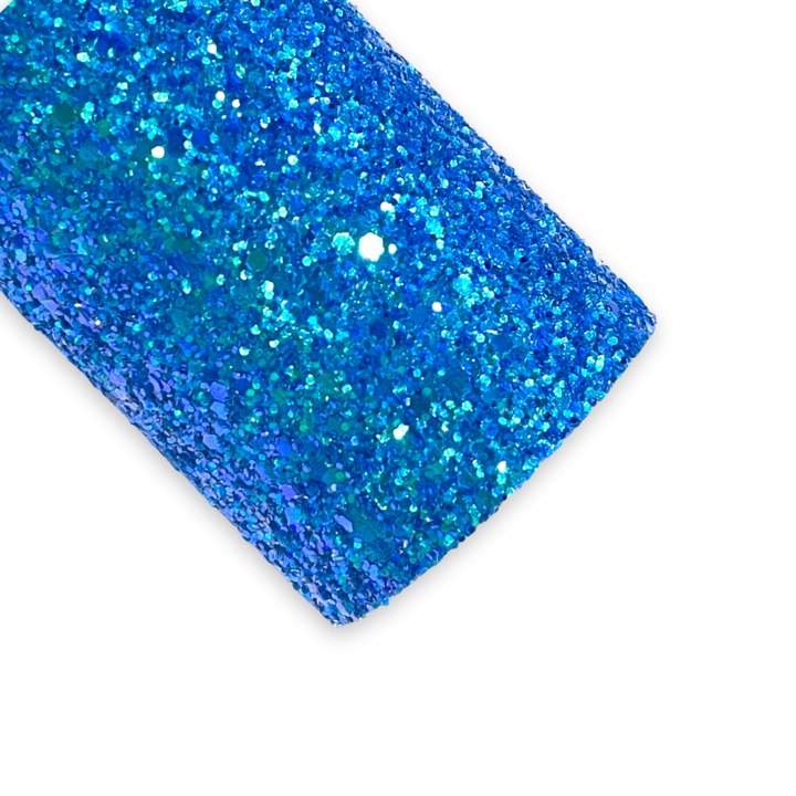 Azure Chunky Glitter Leather - Ultimate Neon Rainbow