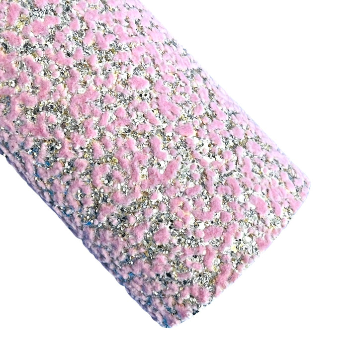 Gold Silver Pink Flocked Glitter