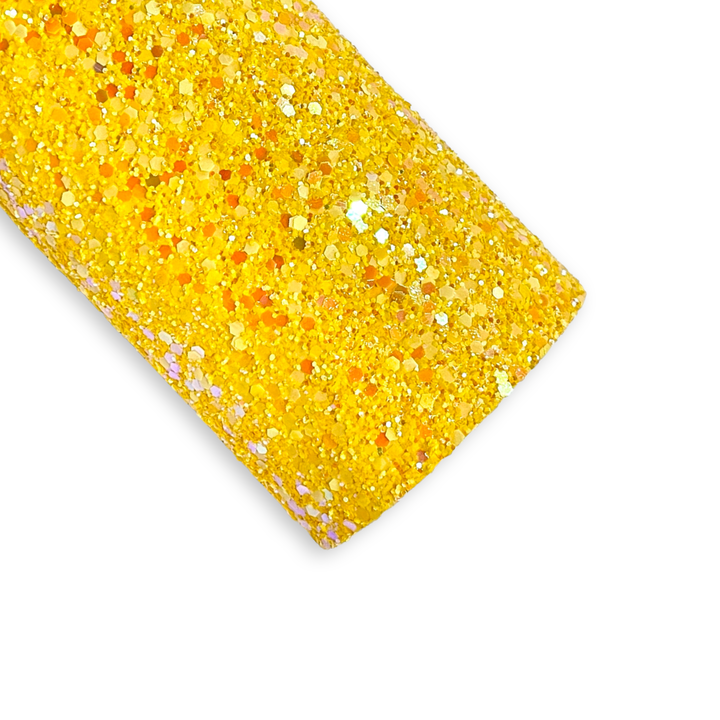 Decadent Yellow Chunky Glitter Leather
