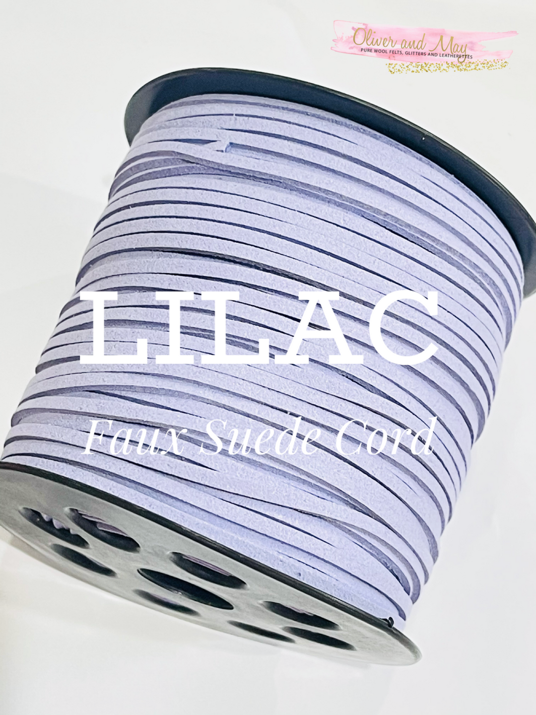 Cordon en faux suède lilas - 5m - Cordon en faux suède