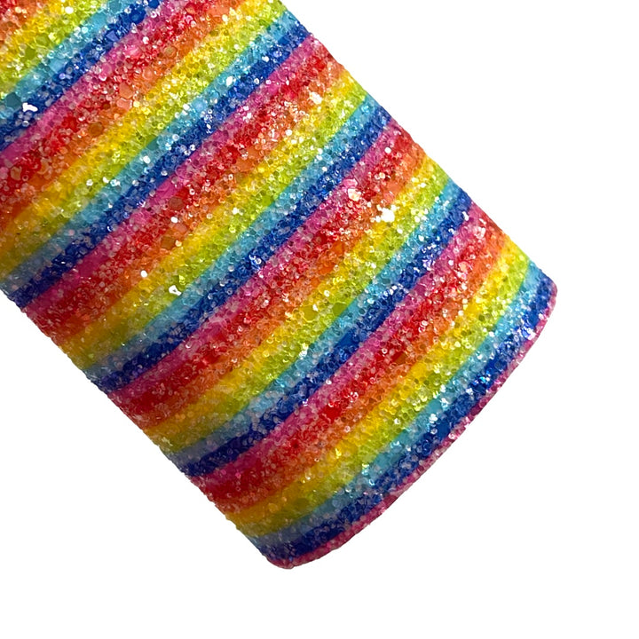Bright Striped Premium Chunky Glitter with felt rear