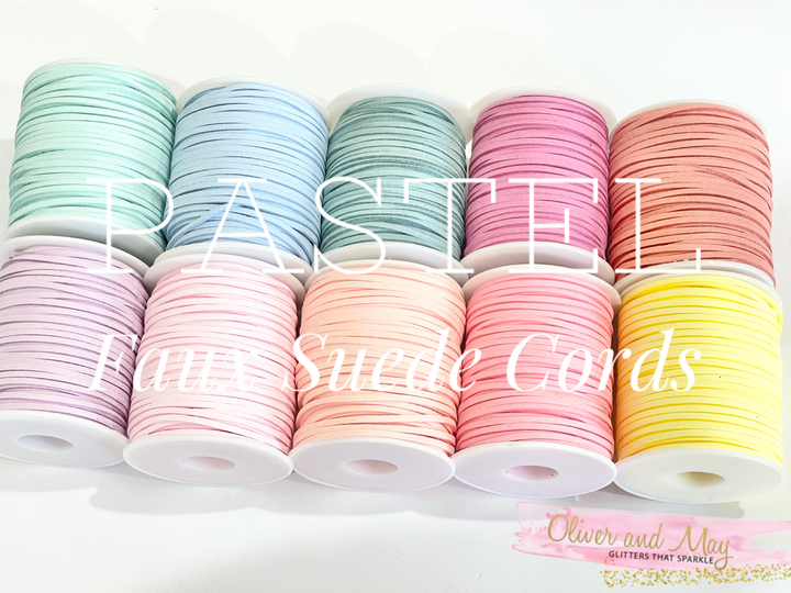 PASTEL Cordon en suède rose Lolly - 5m - Cordon en suède rose Lolly