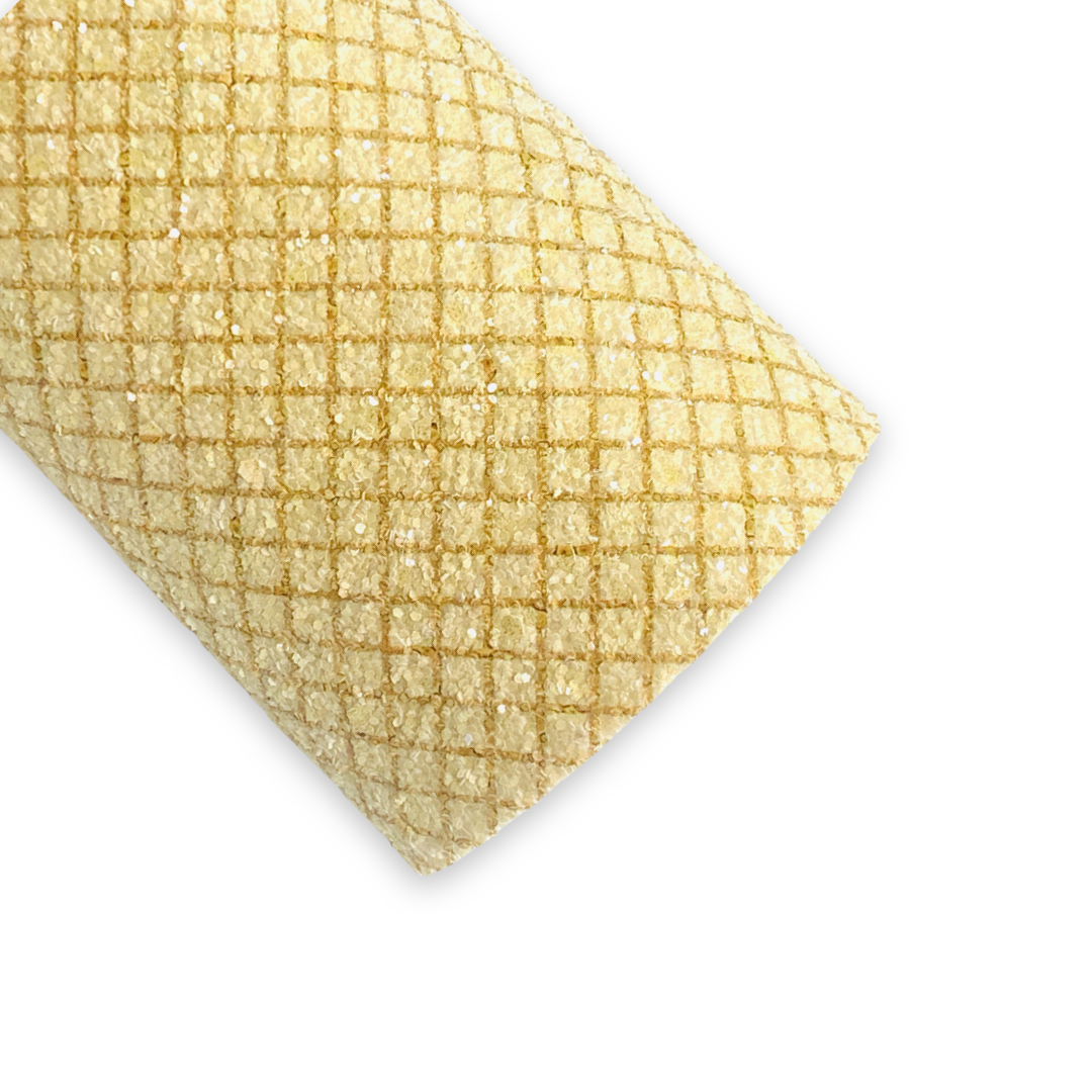 Feuille de tissu en toile à paillettes épaisses en forme de cône gaufré - petites grilles de 0,5 cm