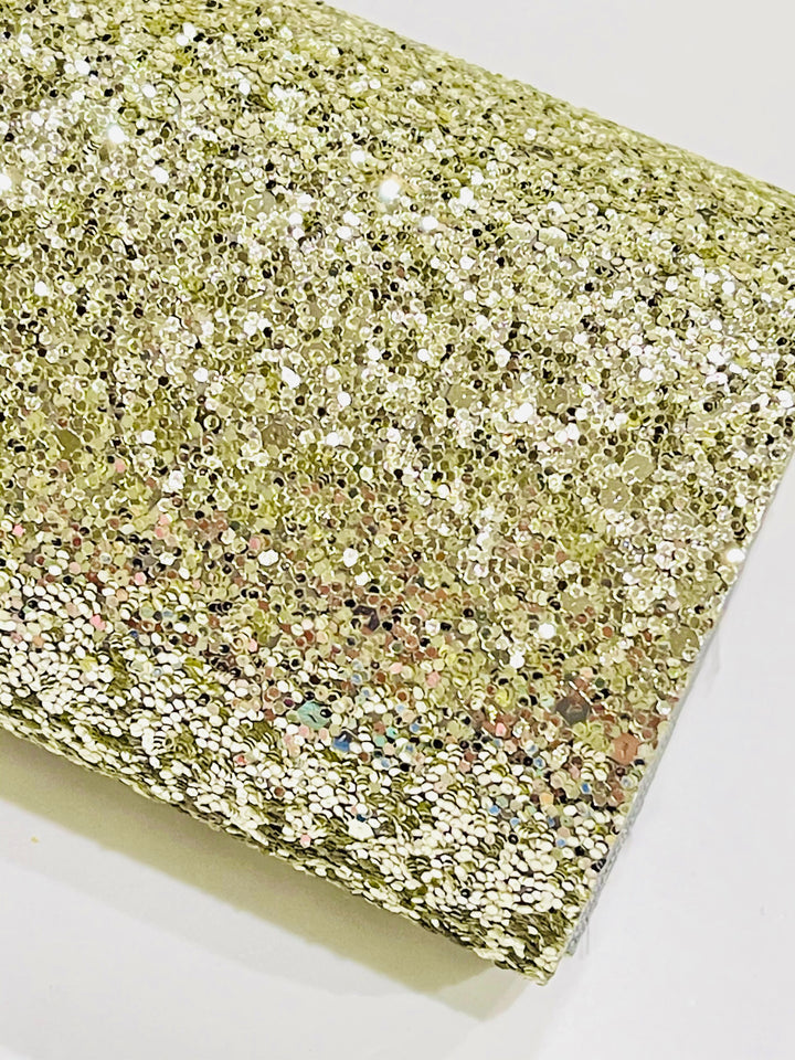 Feuille de tissu à grosses paillettes vert pâle