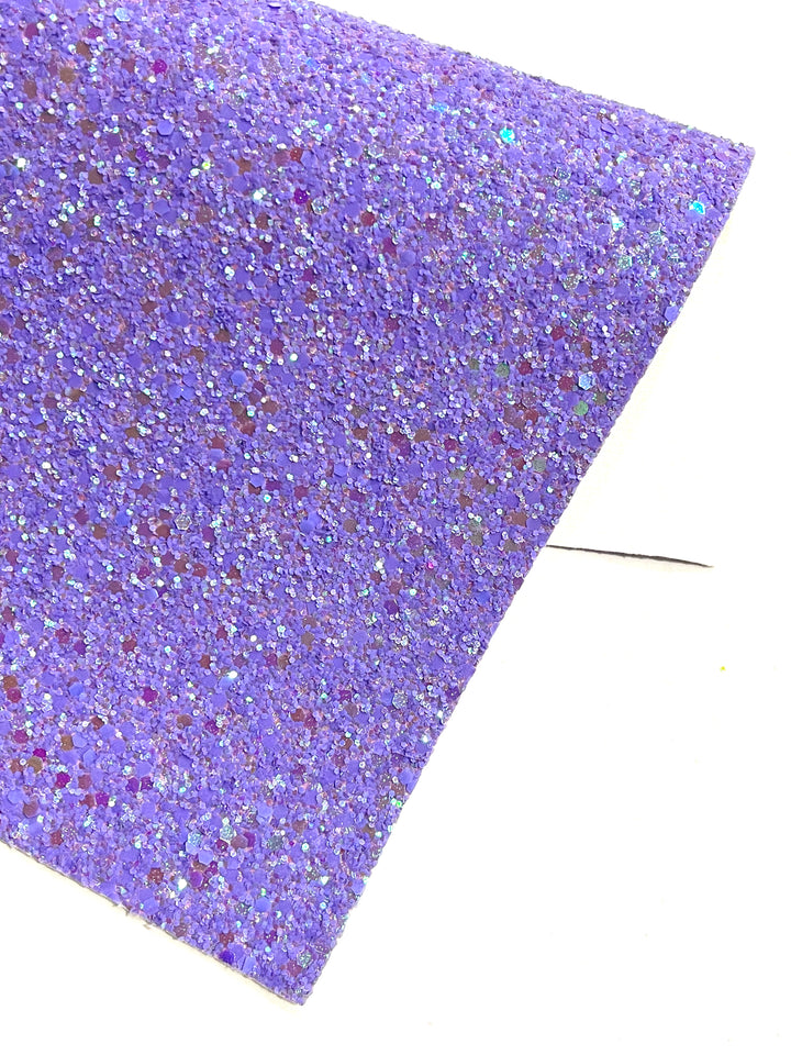 Violet Chunky Glitter Leather - Neon Rainbow