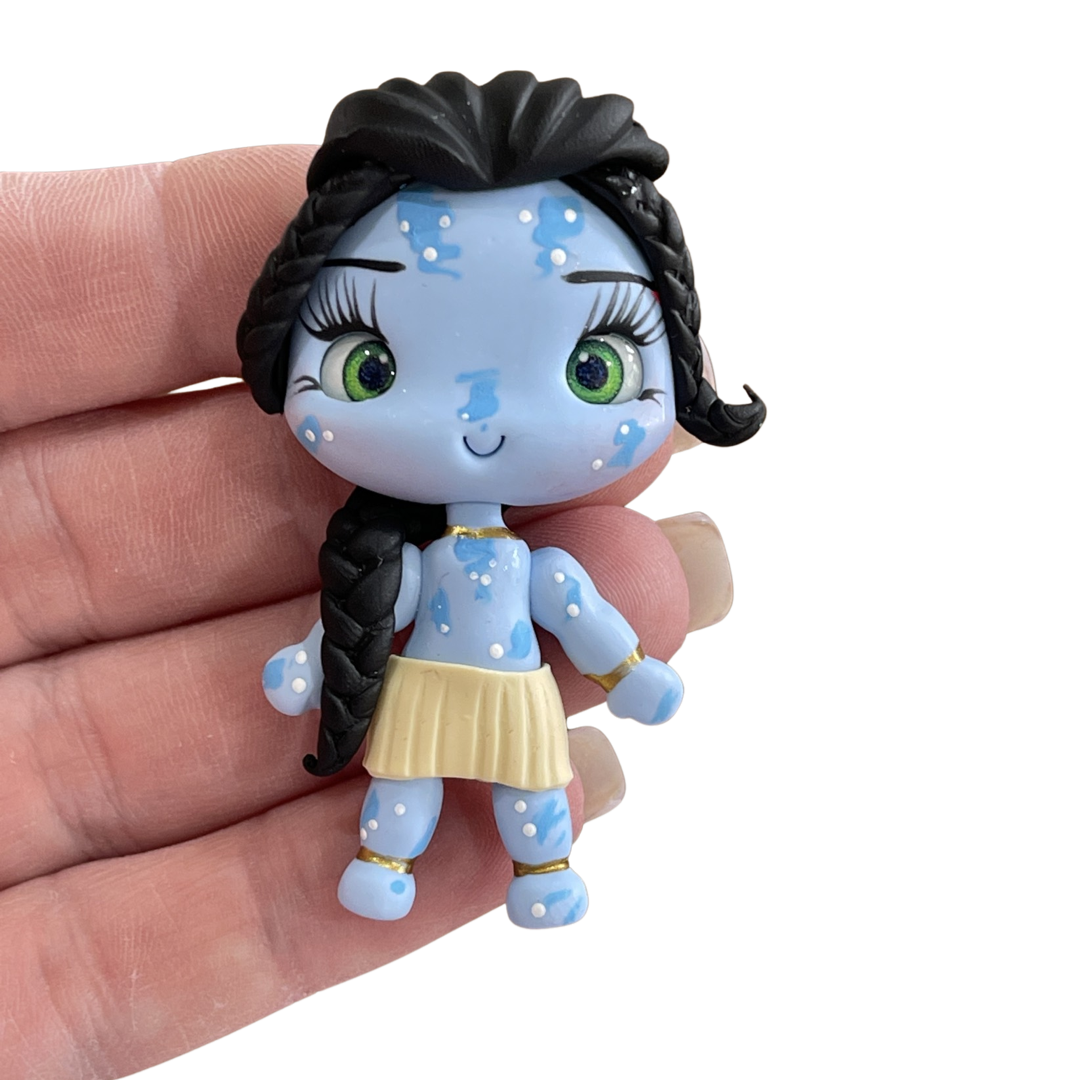 Fanciful Maker - Embellissement en argile Blue Girl Bow