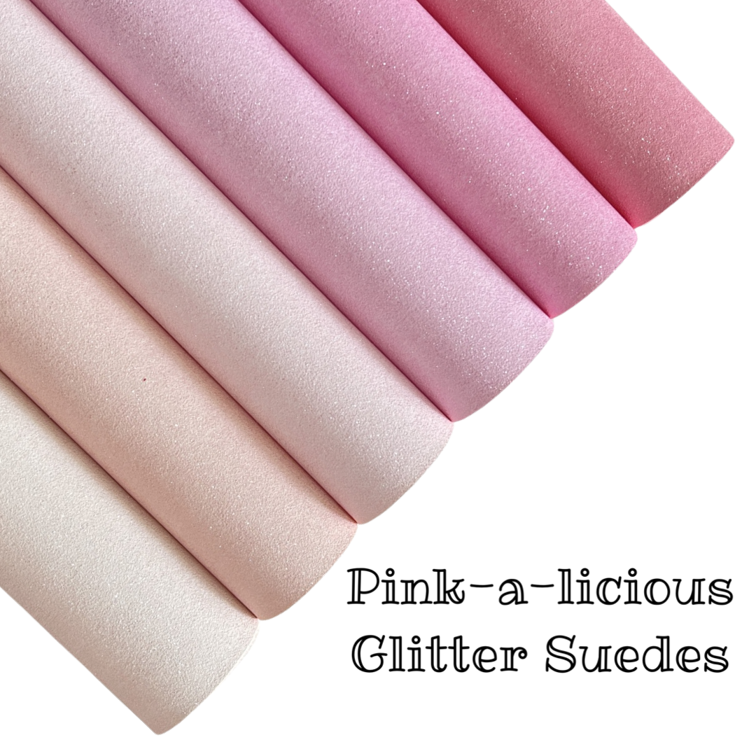Pink-a-licious Glitter Suede Leatherettes