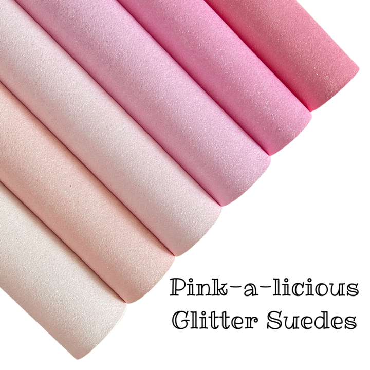 Pink-a-licious Glitter Suede Leatherettes