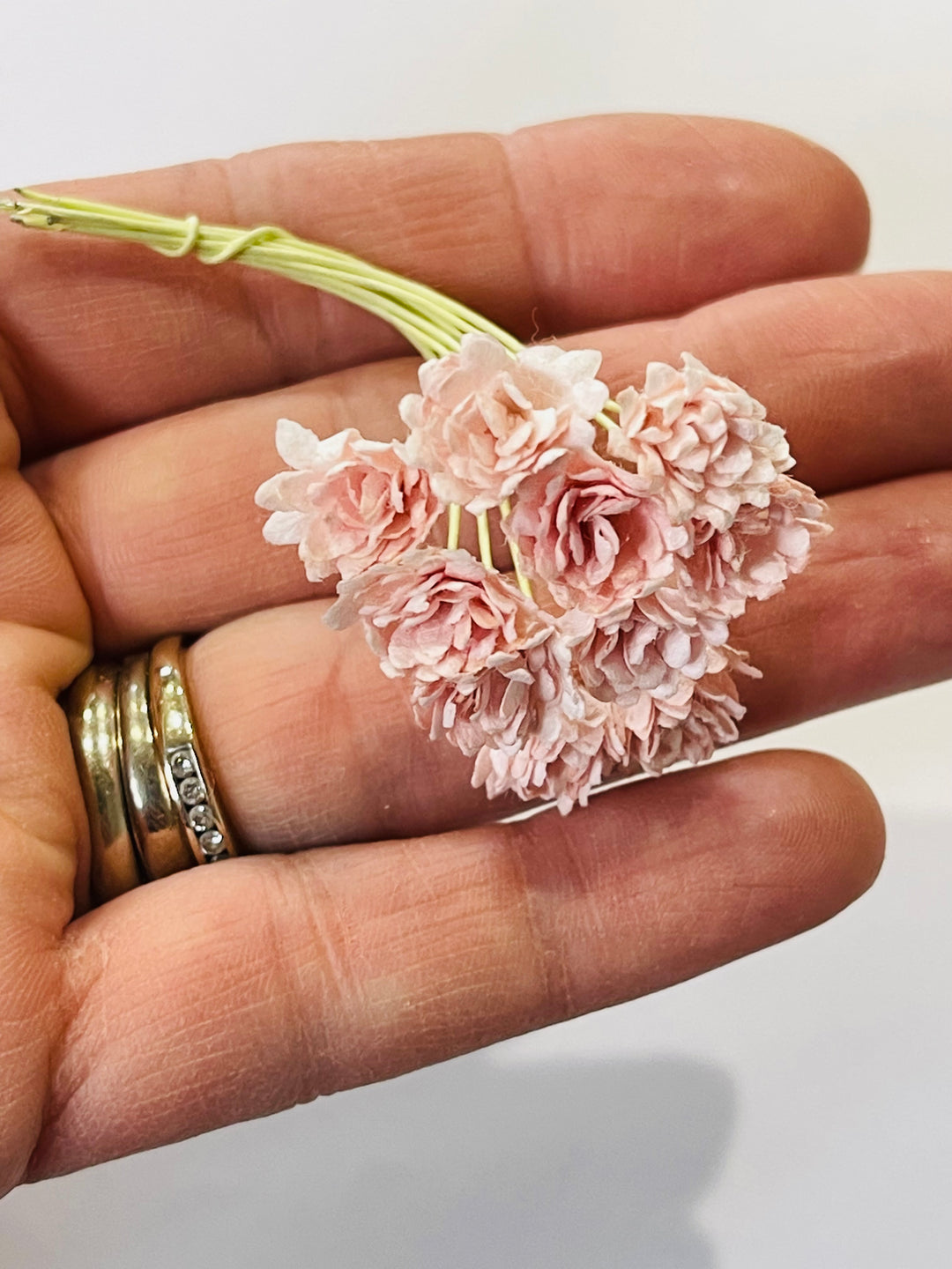 Fleurs en papier de mûrier rose 10 mm - Lot de 10
