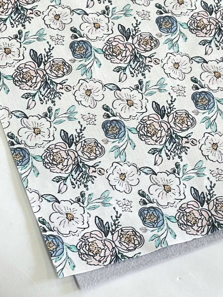 Sweet Periwinkle Rose Floral Artisan Fabric Felt Sheet