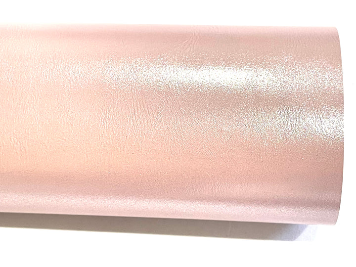 Nude Pink Metallic Smooth Faux Leatherette