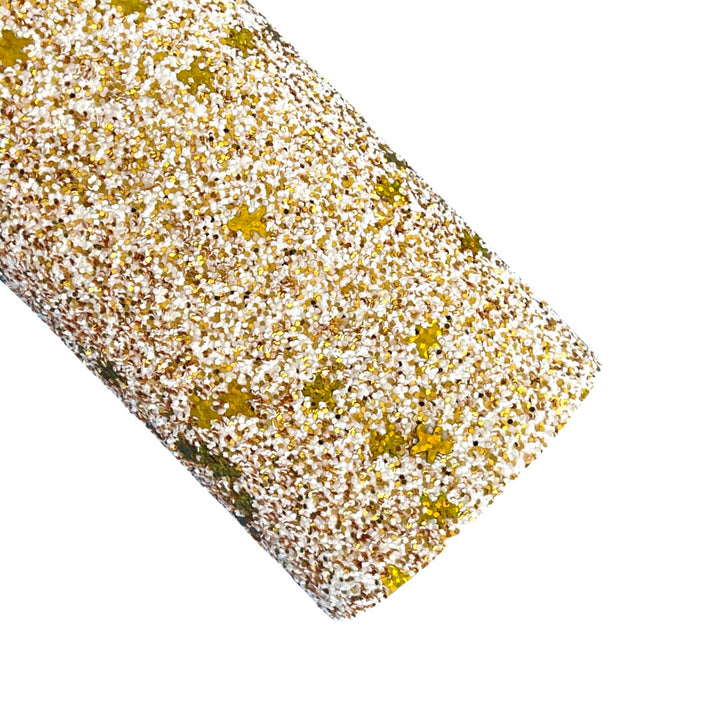 White Gold Gingerbread Man Glitter with Felted Reverse