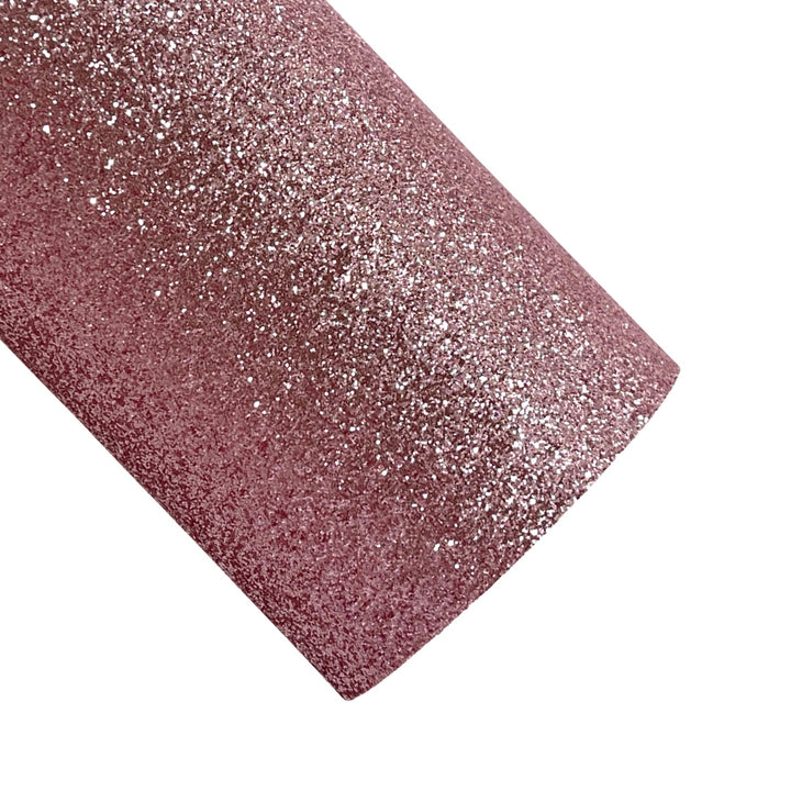 Dusty Pink Rose Gold Fine Glitter Fabric Sheet Thin 0.65mm A4 or A5 Sheet - Great for Button Earrings