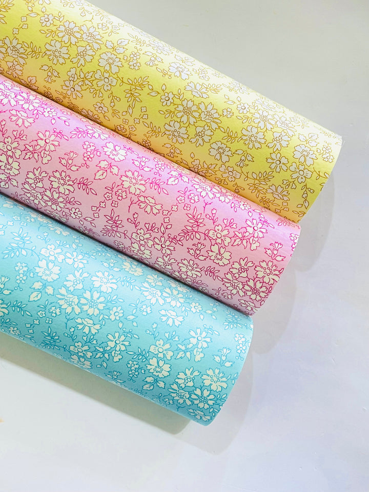 Trio de feuilles de tissu à dos en feutre floral - également disponible avec des paillettes assorties