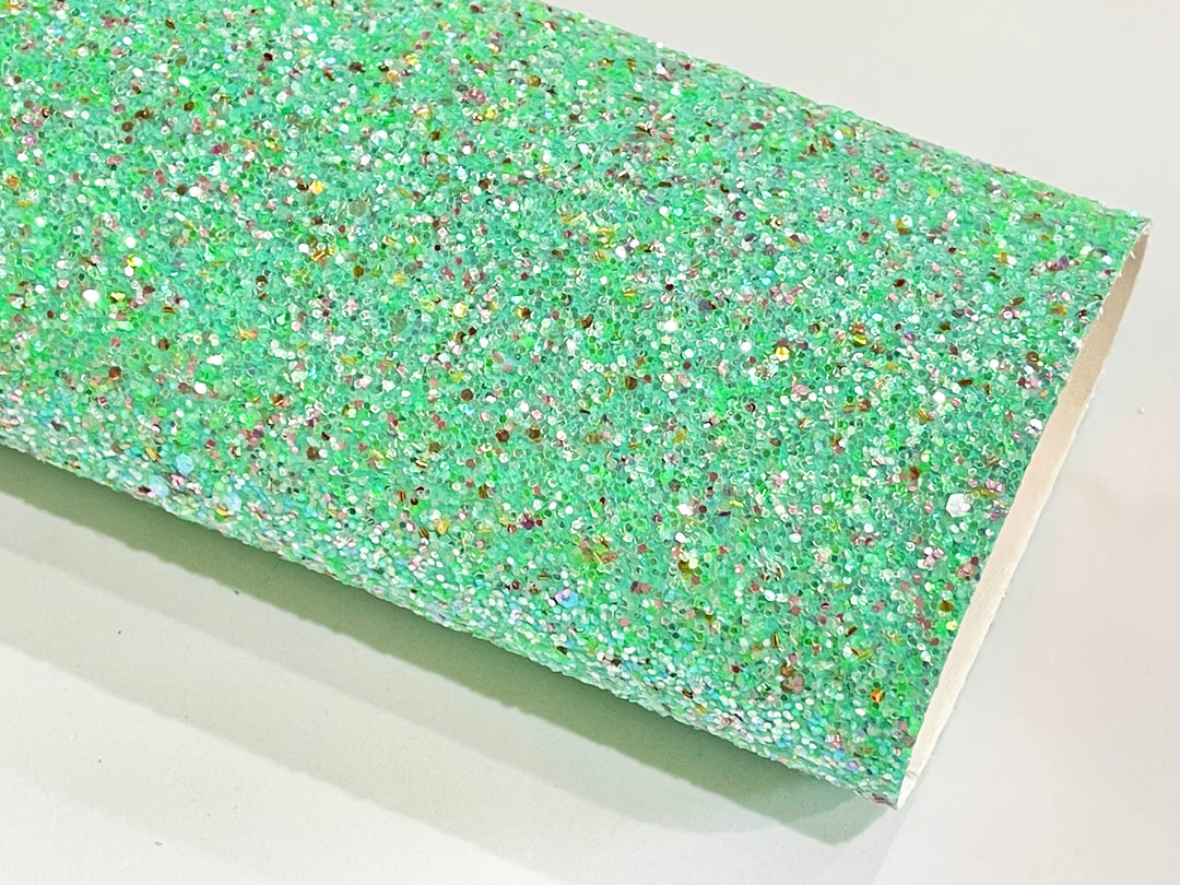 Paillettes épaisses multicolores à la menthe avec des pépites d'argent, de rose et d'or