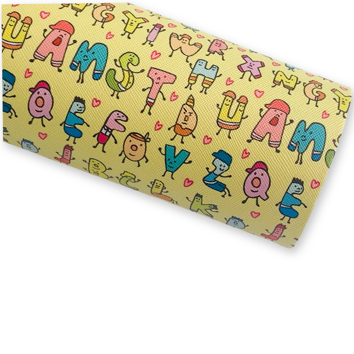 Feuille de similicuir alphabet aller à l'école