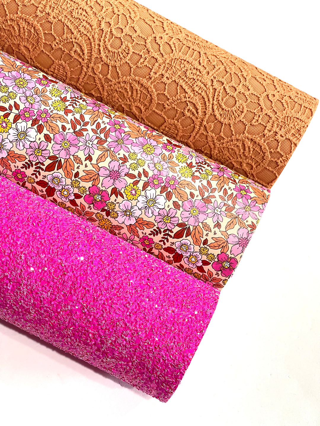 Ginger Floral Lace Embossed Faux Leatherette