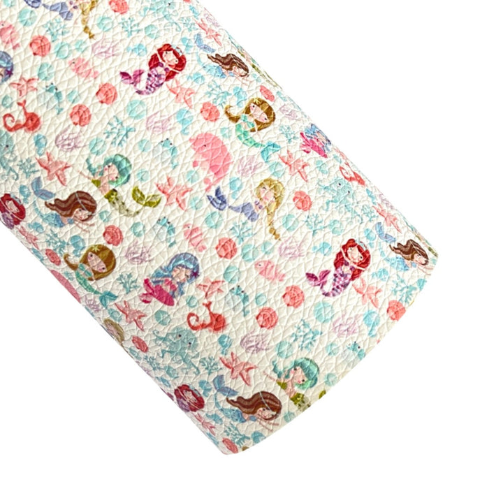 Mermaids Under the Sea Faux Leatherette