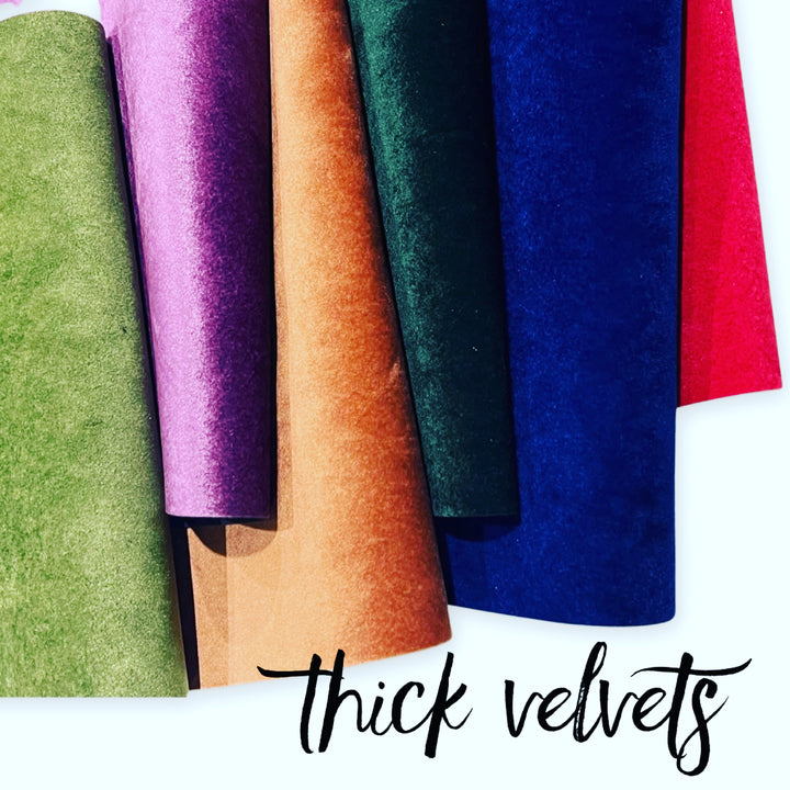 Tissu velours vert émeraude épais 0,9 mm robuste pour nœuds