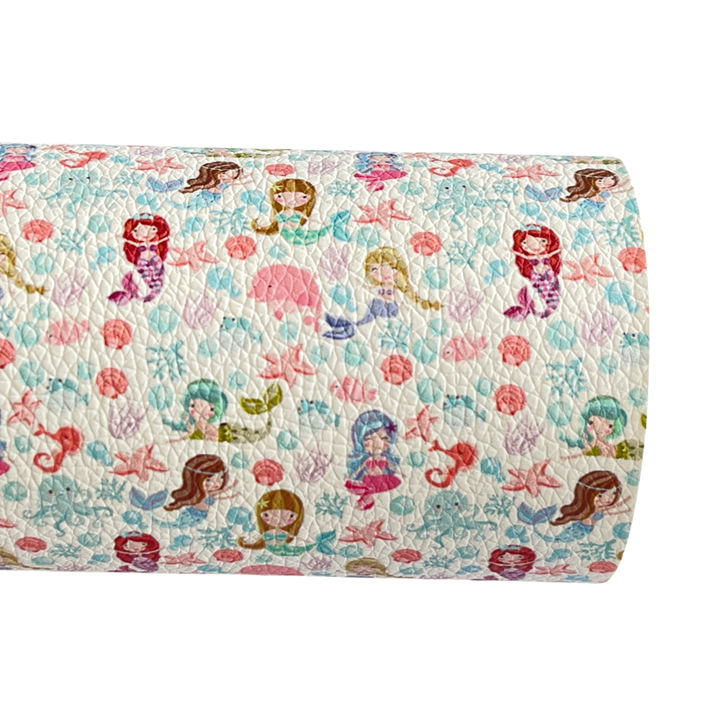 Mermaids Under the Sea Faux Leatherette