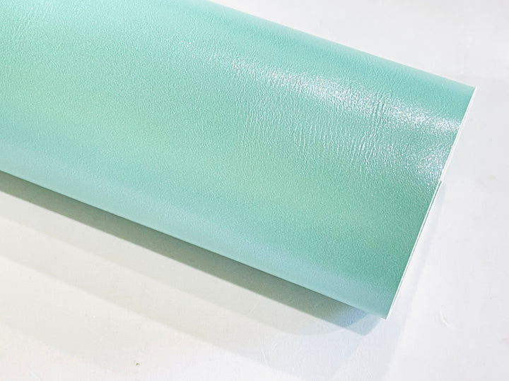 Cyan Mint Pearl Smooth Faux Leatherette