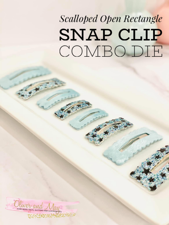 Festonné Ouvert Rectangle Snap Clip Quad Combo Steel Rule Die - 4 Tailles ~ XS, Small, Med et Large