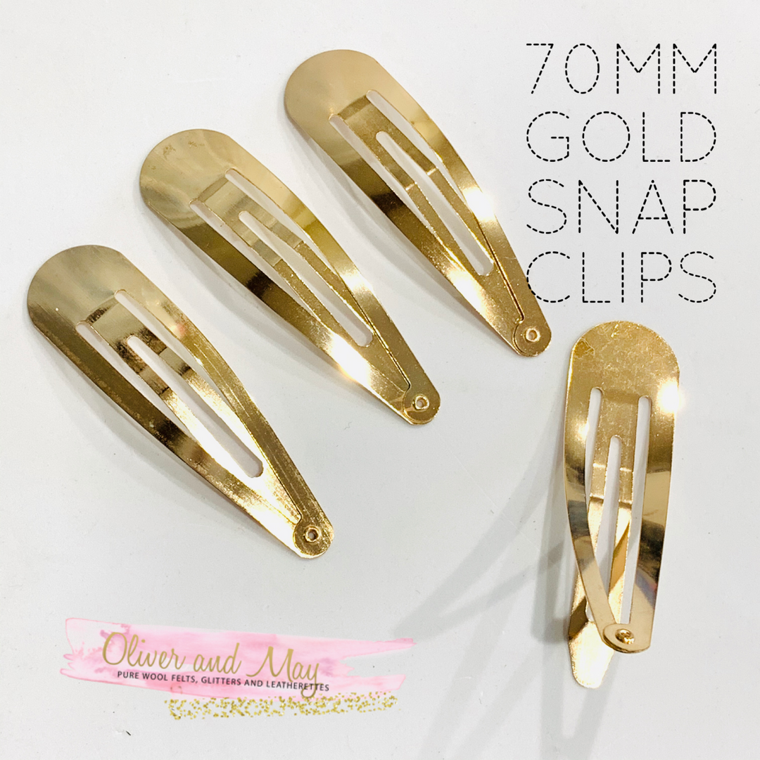 Clips à pression dorés de 70 mm dans un choix de tailles de paquet