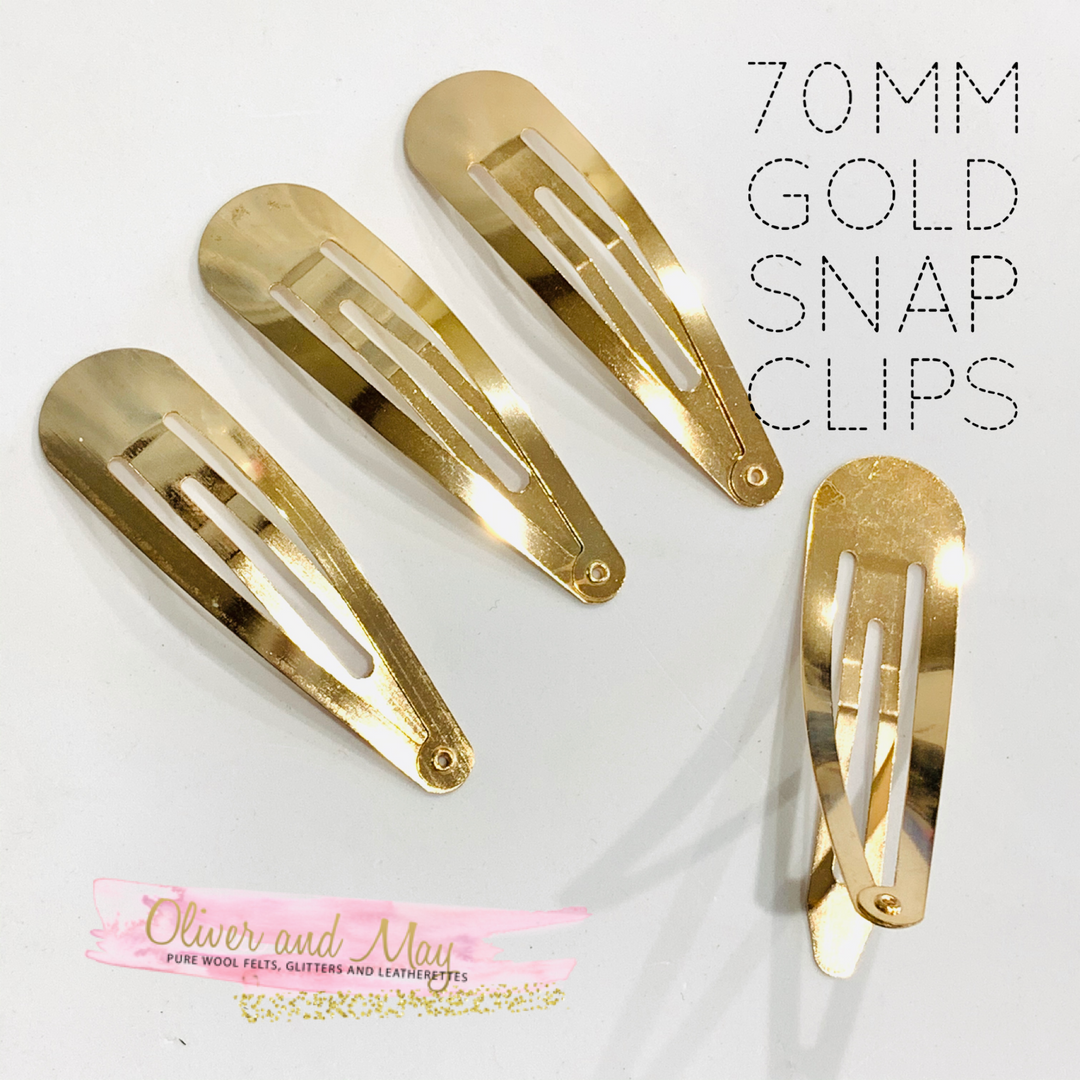 70mm Gold Snap Clips in choice of pack sizes
