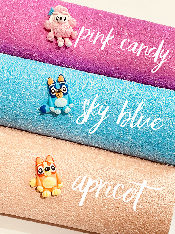 Feuilles de tissu à grosses paillettes bleu ciel