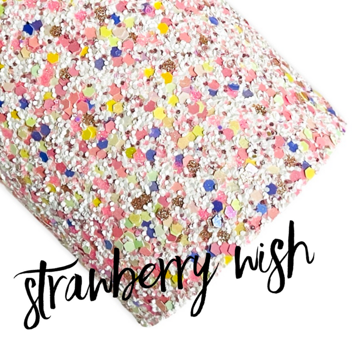 Strawberry Wish Premium Felted Chunky Glitter