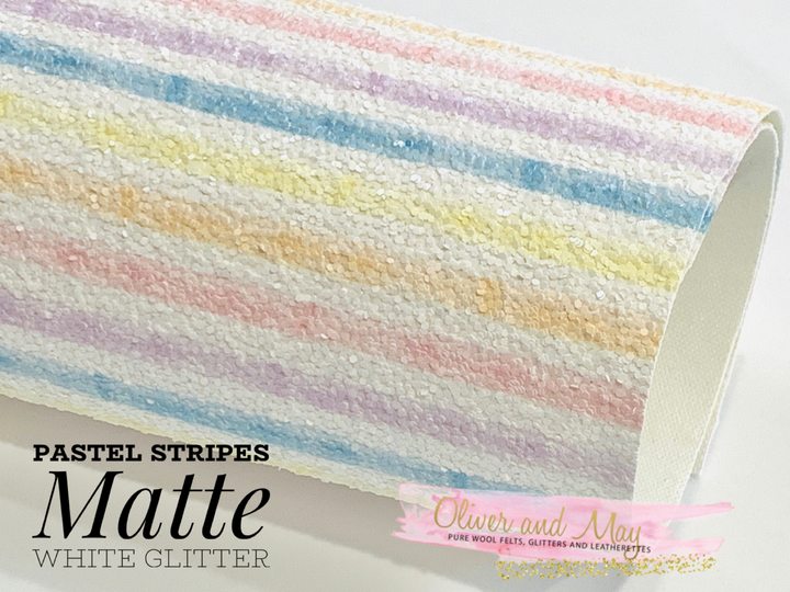 Pastel Stripes Chunky Glitter Fabric Sheets