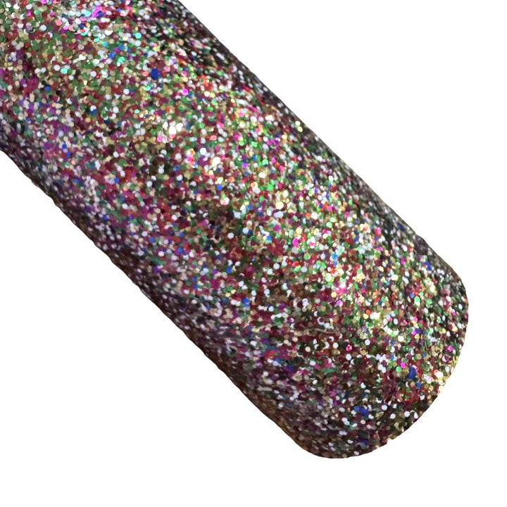 Confetti Mix Chunky Glitter Fabric Sheet 0.7mm Thick | Smooth Rear | Great for Backing | Shoes