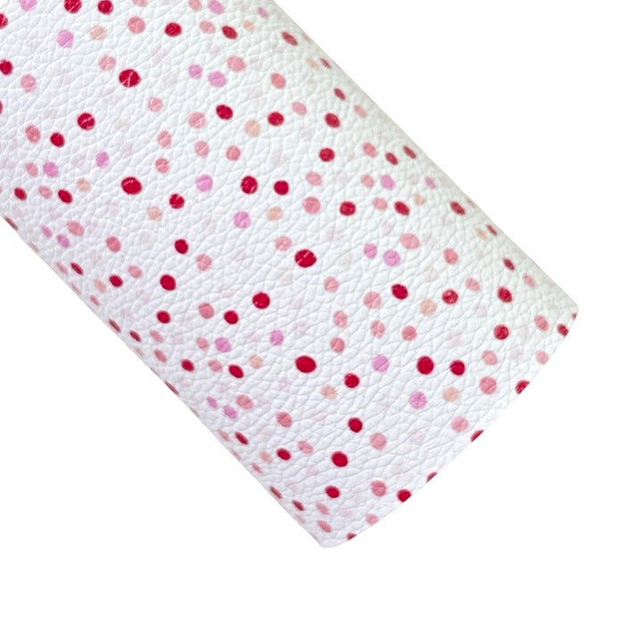 Pink Red Spots Leatherette