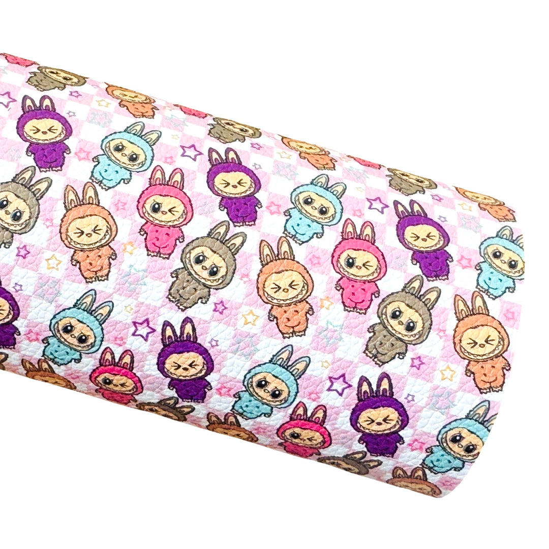 Labubu Monsters Faux Leather Sheet