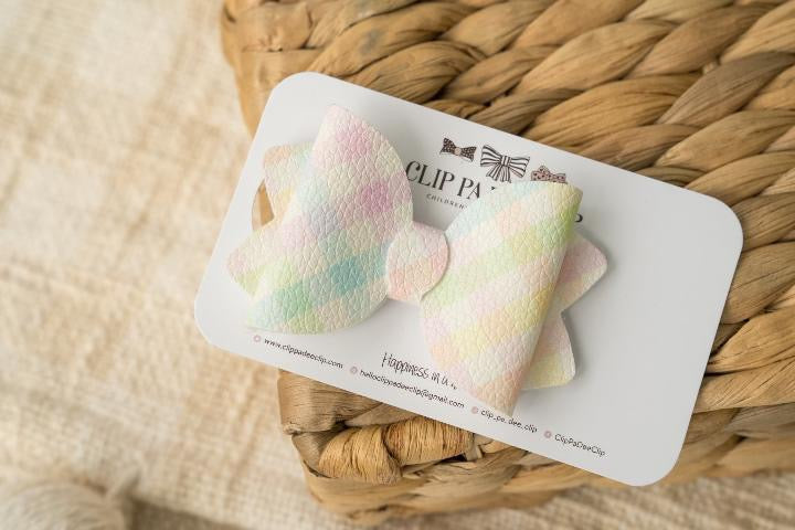 Pastel Plaid Faux Leather Sheet