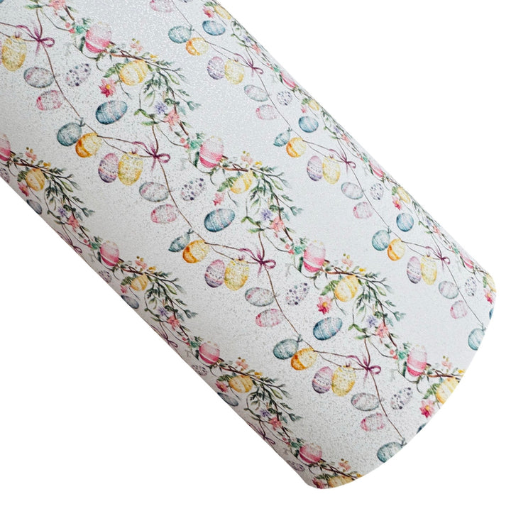 Egg Garland Glitter Suede Faux Leather Sheet
