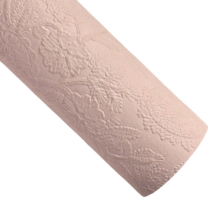 Blush Embossed Floral Filigree Leatherette