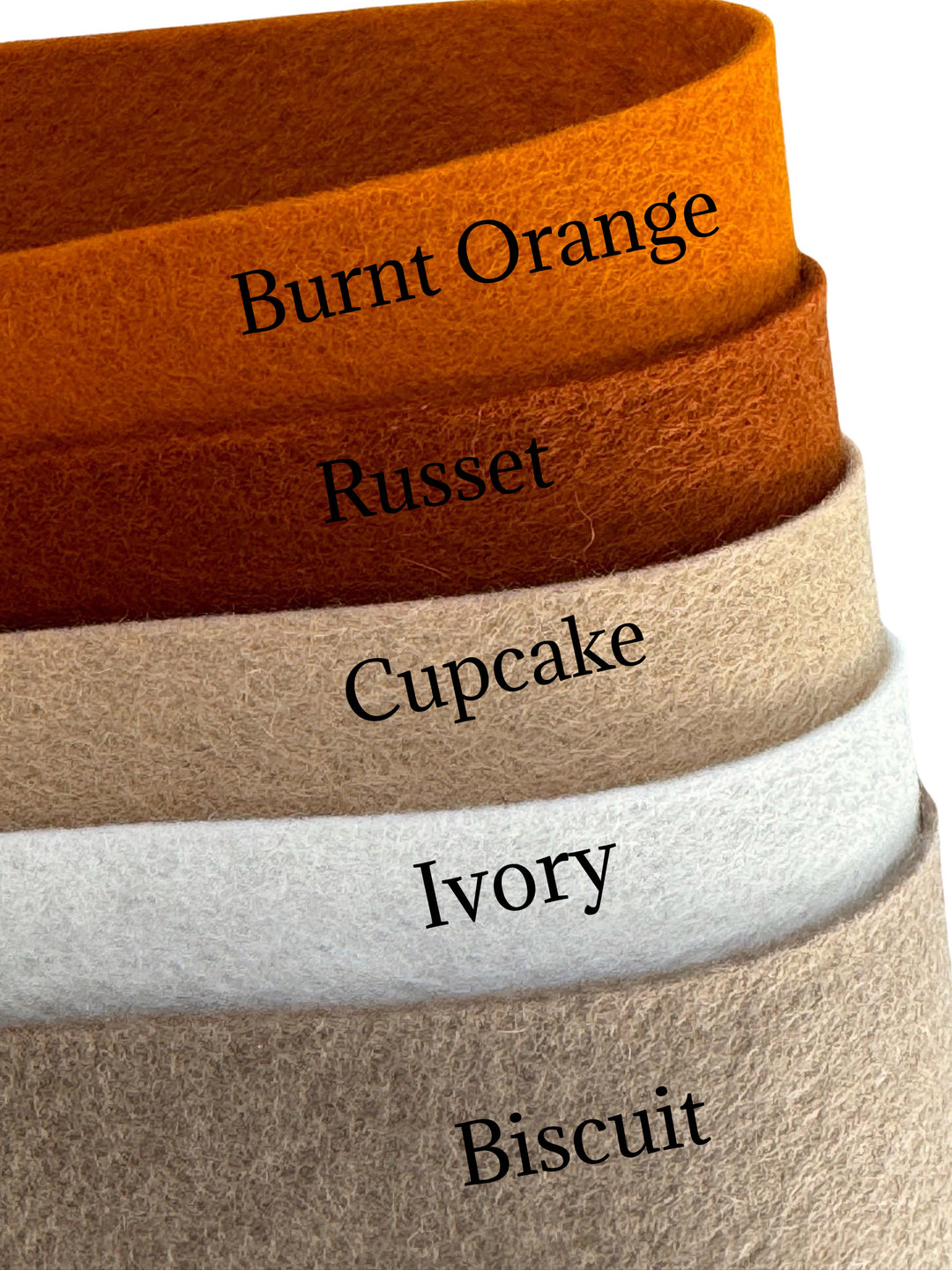 Autumn Woodland 100% Pure Wool Felt Bundle of 5