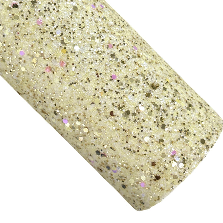 Belles Surprise Chunky Glitter Leather - Yellow Gold and Pink