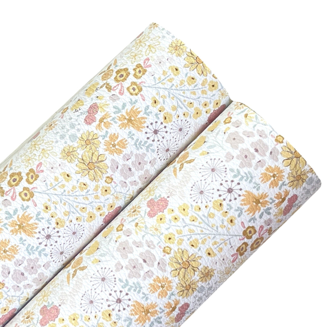 Yellow Wildflowers Leatherette Duo